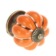 Pumpkin Ceramic Vintage Door Knobs Cabinet Drawer Cupboard Kitchen Pull Handle V528-PUMPKIN-BLACK-35780