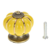 Pumpkin Ceramic Vintage Door Knobs Cabinet Drawer Cupboard Kitchen Pull Handle V528-PUMPKIN-BLACK-35780