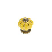 Pumpkin Ceramic Vintage Door Knobs Cabinet Drawer Cupboard Kitchen Pull Handle V528-PUMPKIN-BLACK-35780