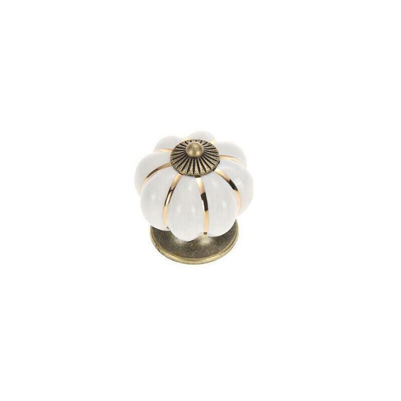 Pumpkin Ceramic Vintage Door Knobs Cabinet Drawer Cupboard Kitchen Pull Handle V528-PUMPKIN-BLACK-35780