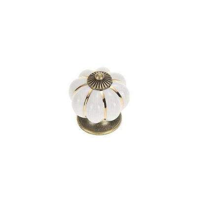 Pumpkin Ceramic Vintage Door Knobs Cabinet Drawer Cupboard Kitchen Pull Handle V528-PUMPKIN-BLACK-35780
