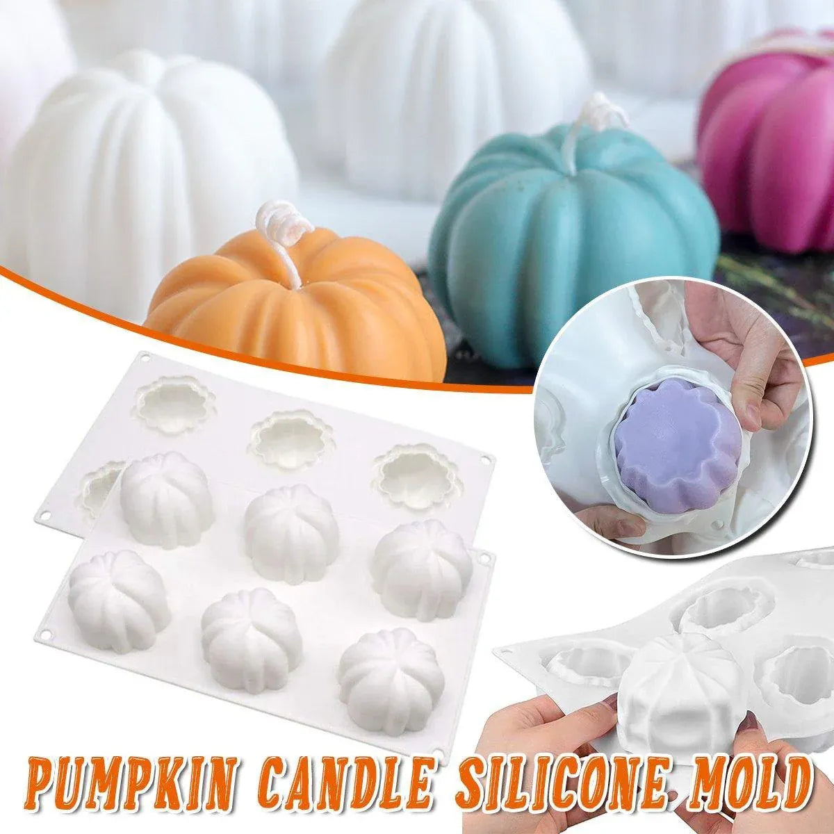 Halloween Silicone Chocolate Cake Mold Pumpkin Mold Baking DIY Handmade Soap V528-PUMPKIN-MOLD-6-288650