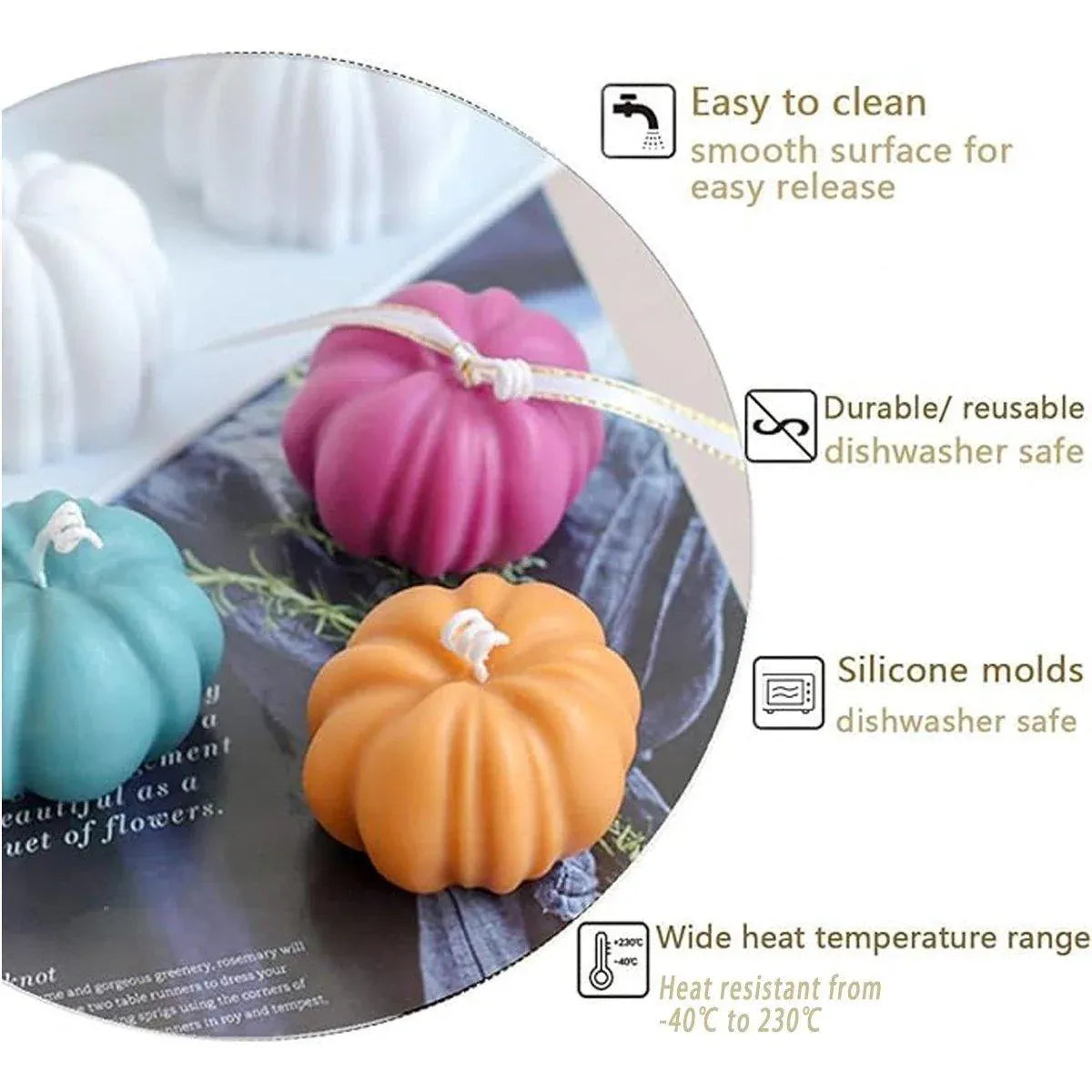 Halloween Silicone Chocolate Cake Mold Pumpkin Mold Baking DIY Handmade Soap V528-PUMPKIN-MOLD-6-288650
