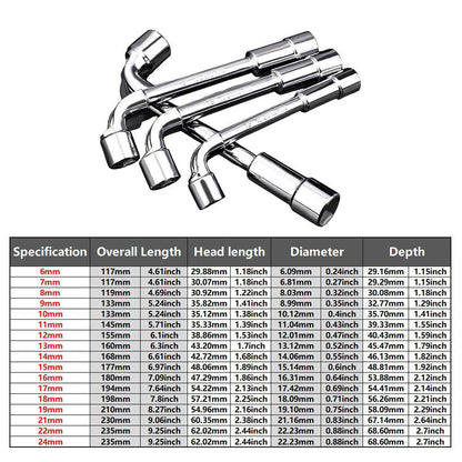 6-23mm L Shaped Socket Wrench Elbow Multi Size Hardware Repair Tool Set - 21mm V528-PUNCH-WRENCH-21MM-941125