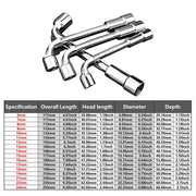6-23mm L Shaped Socket Wrench Elbow Multi Size Hardware Repair Tool Set - 22mm