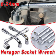 6-23mm L Shaped Socket Wrench Elbow Multi Size Hardware Repair Tool Set - 8mm