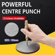 130mm Spring Loaded Centre Punch Automatic Brass Marking Tool Heavy Duty - Silver V528-PUNCHBRASS-SLIVER-525693