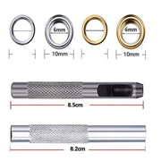 Eyelet Punch Die Tool Kit with 100 Sets of 6mm Grommets for Leather Craft V528-PUNCHDIETOOL-263592