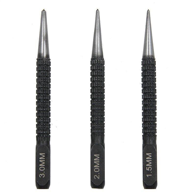 Nail Centre Punch Set 3PCS Round Head Wood Metal Super Impact Resistance V528-PUNCHSET-3PCS-865214