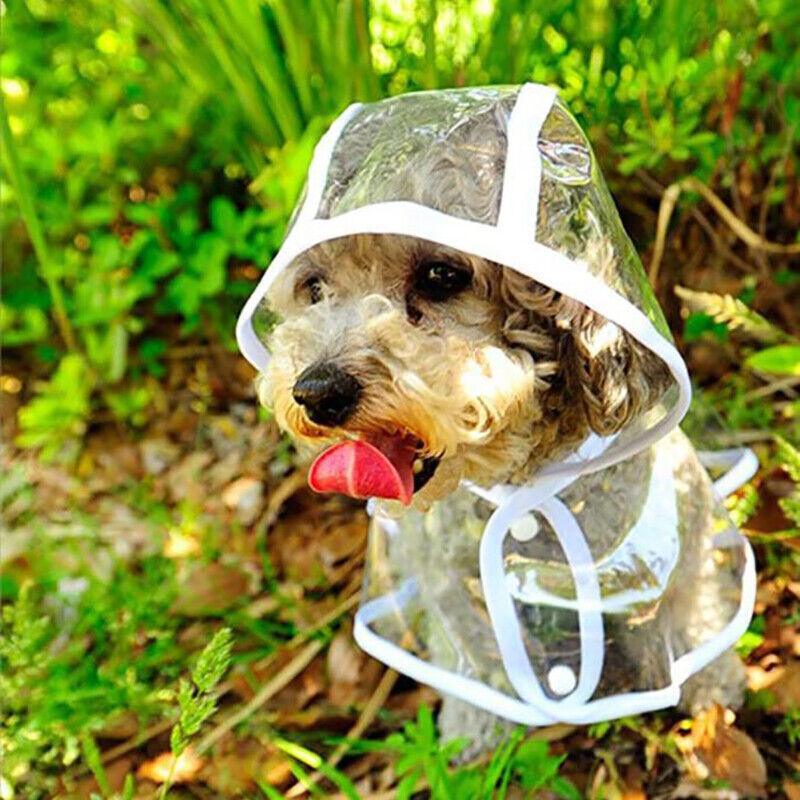 Puppy Waterproof Pet Dog Raincoat Jacket Clothes Vest Rain Coat Outdoor Hoodies White - M V528-PUPPYRAINCOAT-WHITE-M