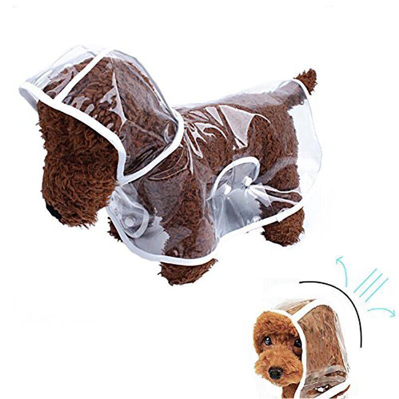 Puppy Waterproof Pet Dog Raincoat Jacket Clothes Vest Rain Coat Outdoor Hoodies White - M V528-PUPPYRAINCOAT-WHITE-M