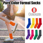 Olid Pure Colour Formal Socks Cotton Fashion Casual Breathable Crew Socks - Rose Red 2 Pairs V528-PURECOLORSOCKS-ROSE-2PAIRS-872077