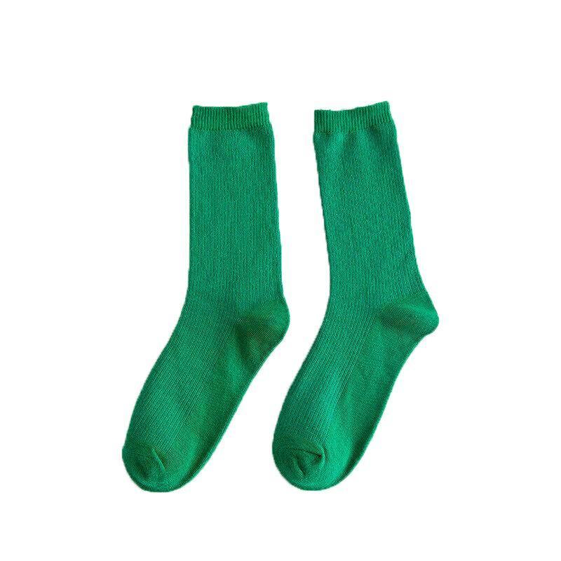 Olid Pure Colour Formal Socks Cotton Fashion Casual Breathable Crew Socks - Rose Red 4 Pairs V528-PURECOLORSOCKS-ROSE-4PAIRS-597783