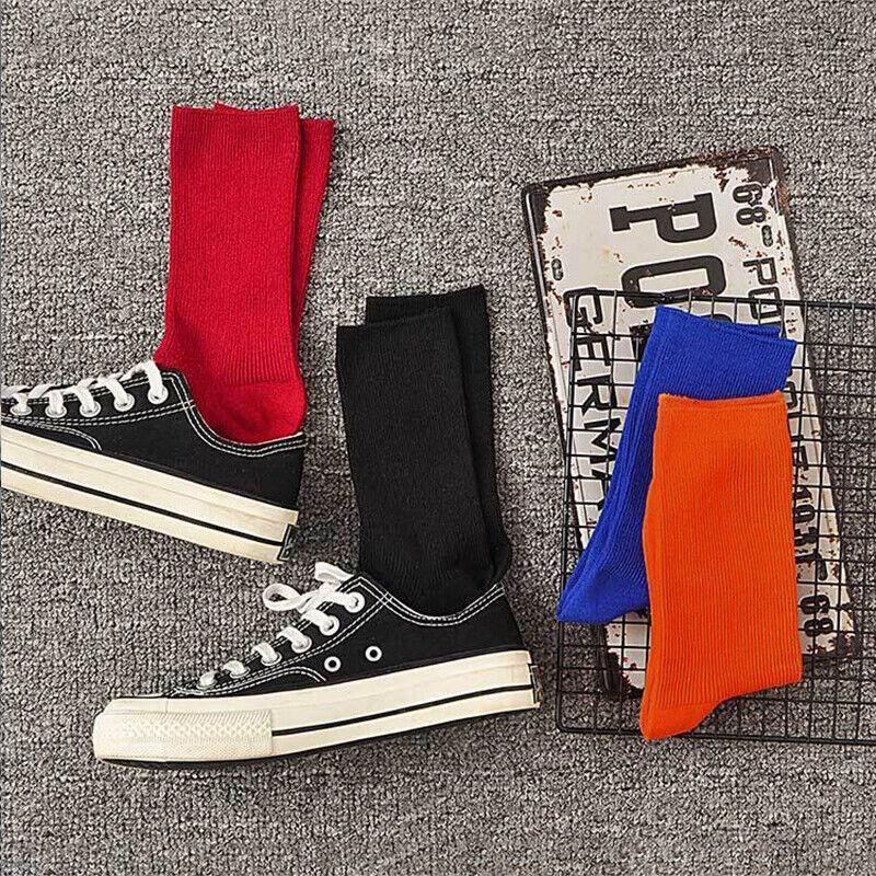 Olid Pure Colour Formal Socks Cotton Fashion Casual Breathable Crew Socks - Rose Red 4 Pairs V528-PURECOLORSOCKS-ROSE-4PAIRS-597783