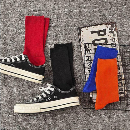 Olid Pure Colour Formal Socks Cotton Fashion Casual Breathable Crew Socks - Blue 1 Pair V528-PURECOSOCKS-ROYALBLUE-1PAIR-924109