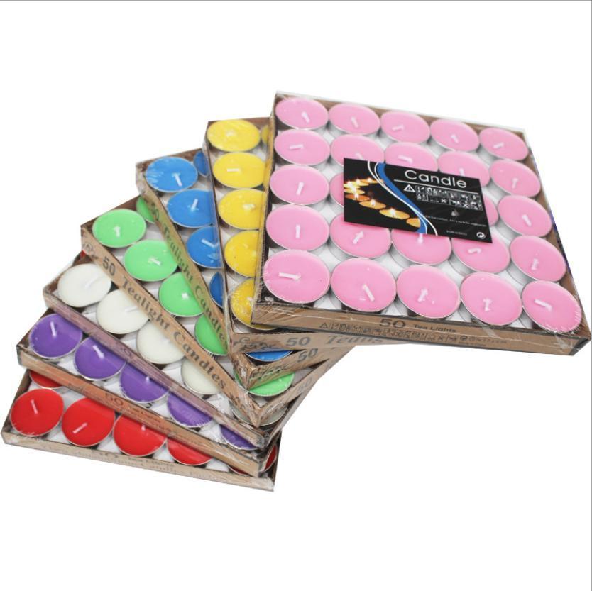 Tealight Candles 10 or 50 Pack Unscented Long Burning for Wedding Party Decor - Purple- 2 Hours10PCS V528-PURPLE-2HOURS10PCS75385
