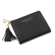 Ladies Short Wallet Small Leather Purse Folding Card Holder Coin Pocket Tassel Design - Red V528-PURSE-RED-6014899