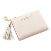 Ladies Short Wallet Small Leather Purse Folding Card Holder Coin Pocket Tassel Design - Red V528-PURSE-RED-6014899
