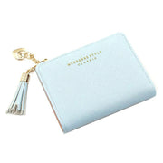 Ladies Short Wallet Small Leather Purse Folding Card Holder Coin Pocket Tassel Design - Red V528-PURSE-RED-6014899