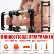 Arm Trainer Pull Press Bar 100kg Resistance Chest Abdomen Home Fitness Equipment V528-PUSH-BAR-BLACK-GZSX-685442