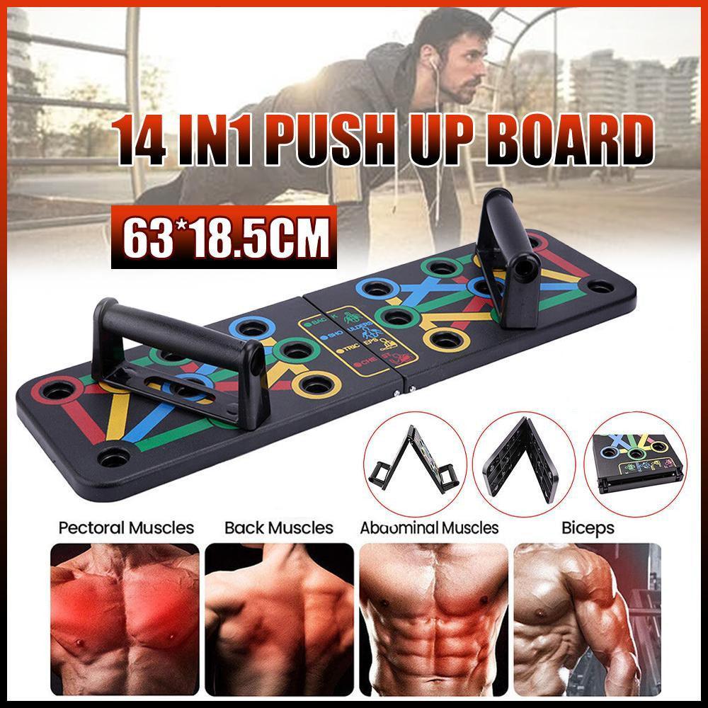 14 in1 Push Up Board Rack Bar Grip Handle Muscle Train Gym Workout Fitness Stand V528-PUSH-UP-BOARD-844938
