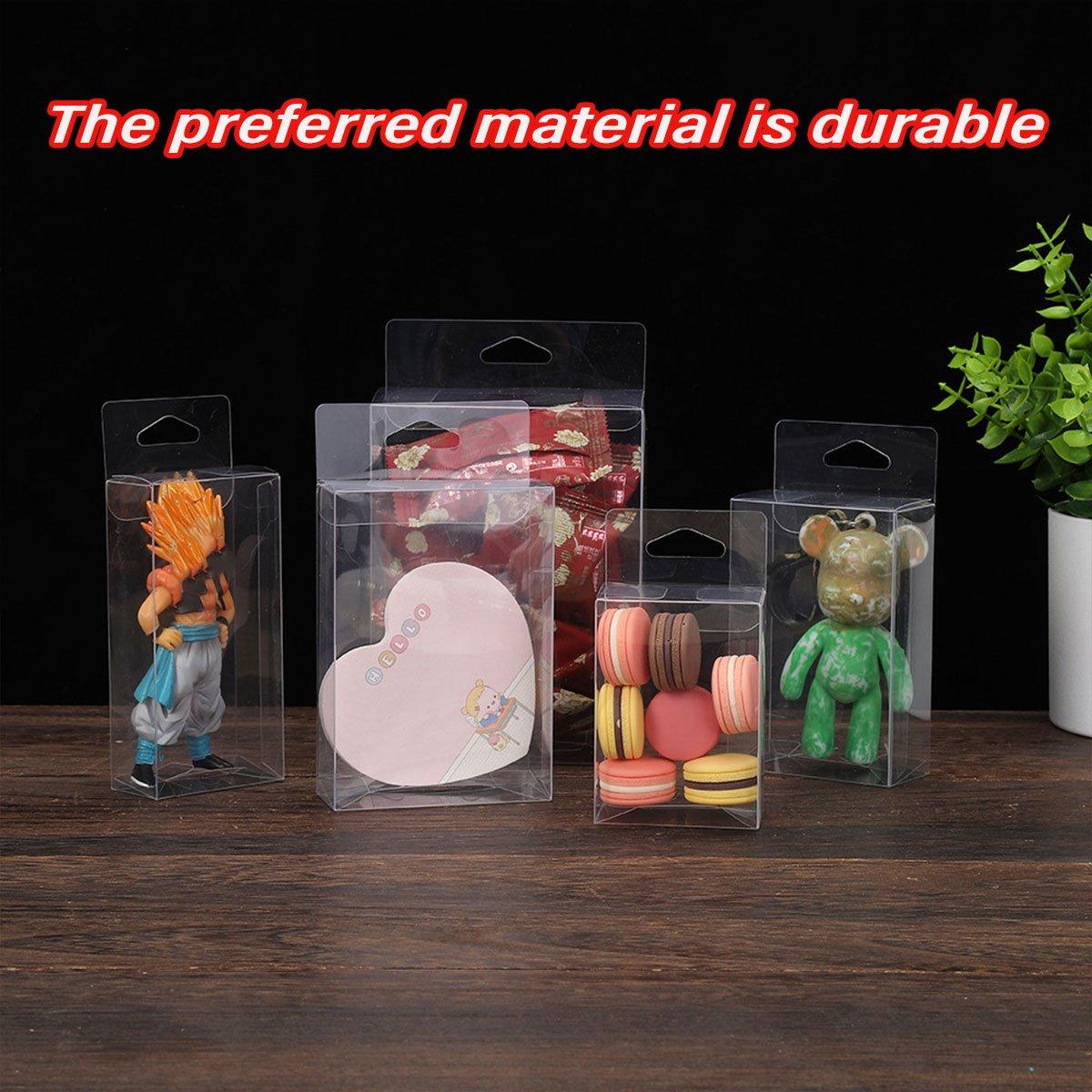 50pcs Transparent Gift Boxes with Hooks Clear Packaging Storage Containers - 10x3.2x17.5cm V528-PVC-BOX-50PCS-183990