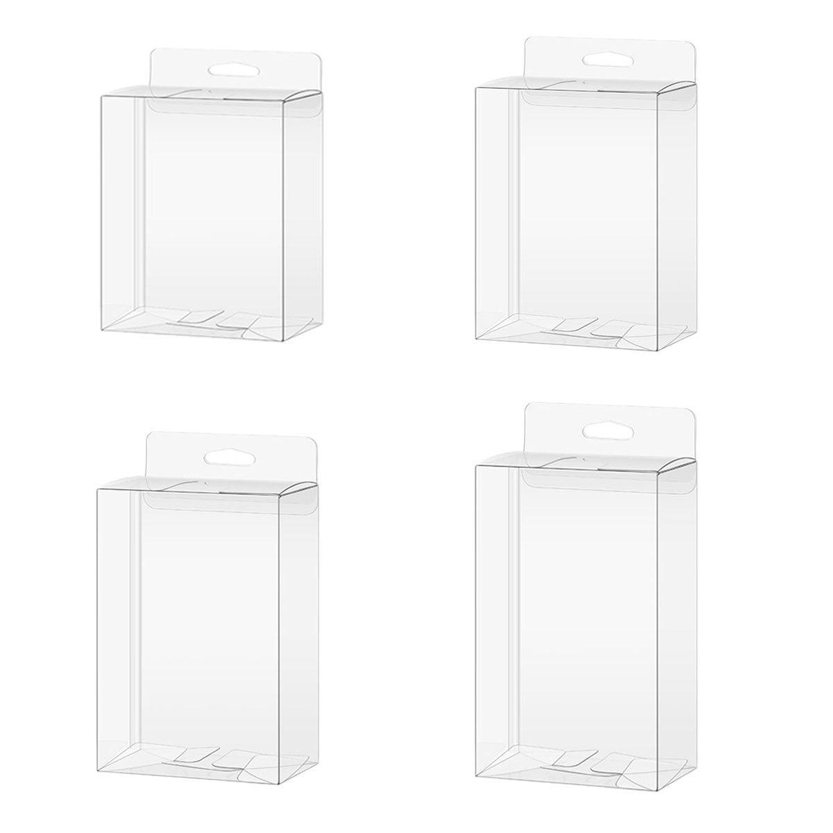 50pcs Transparent Gift Boxes with Hooks Clear Packaging Storage Containers - 7x2.5x15cm V528-PVC-BOX-50PCS-220062