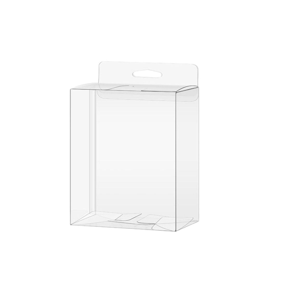 50pcs Transparent Gift Boxes with Hooks Clear Packaging Storage Containers - 7x2.5x15cm V528-PVC-BOX-50PCS-220062