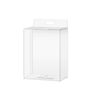 50pcs Transparent Gift Boxes with Hooks Clear Packaging Storage Containers - 9x5x12cm V528-PVC-BOX-50PCS-756418
