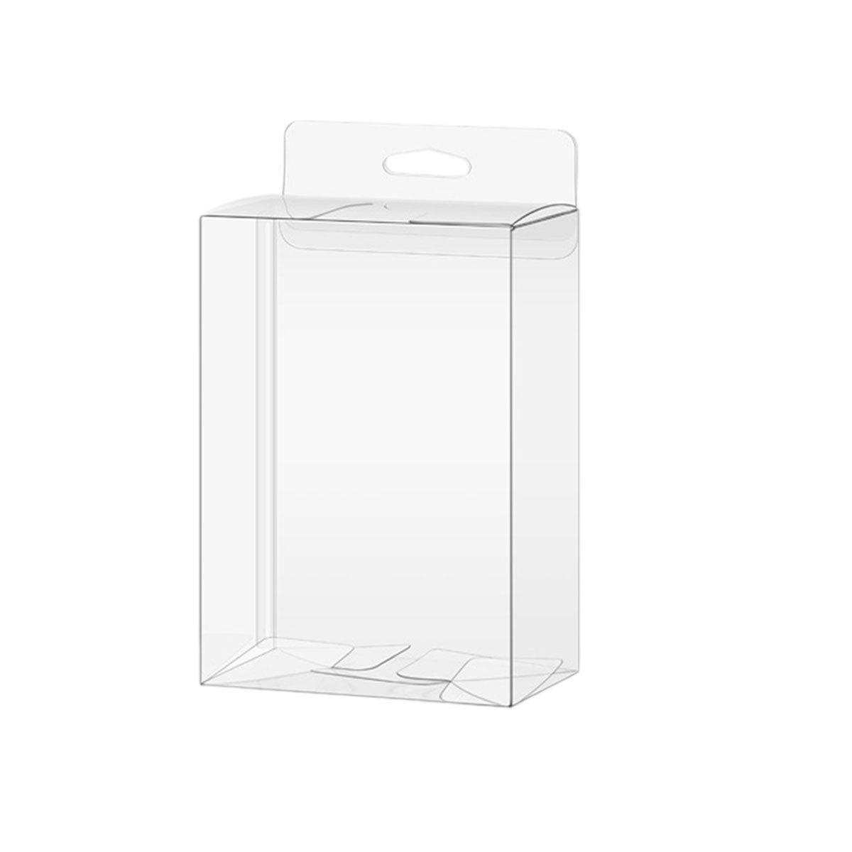 50pcs Transparent Gift Boxes with Hooks Clear Packaging Storage Containers - 9x5x12cm V528-PVC-BOX-50PCS-756418