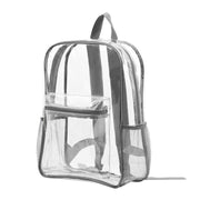 Waterproof Transparent Backpack Double Shoulder Large Capacity School Travel Bag V528-PVC-GREY-427731