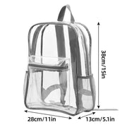 Waterproof Transparent Backpack Double Shoulder Large Capacity School Travel Bag V528-PVC-GREY-427731