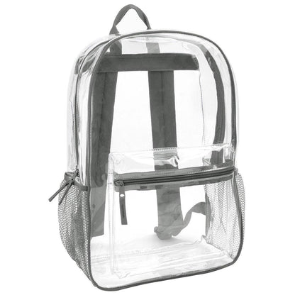 Waterproof Transparent Backpack Double Shoulder Large Capacity School Travel Bag V528-PVC-GREY-427731