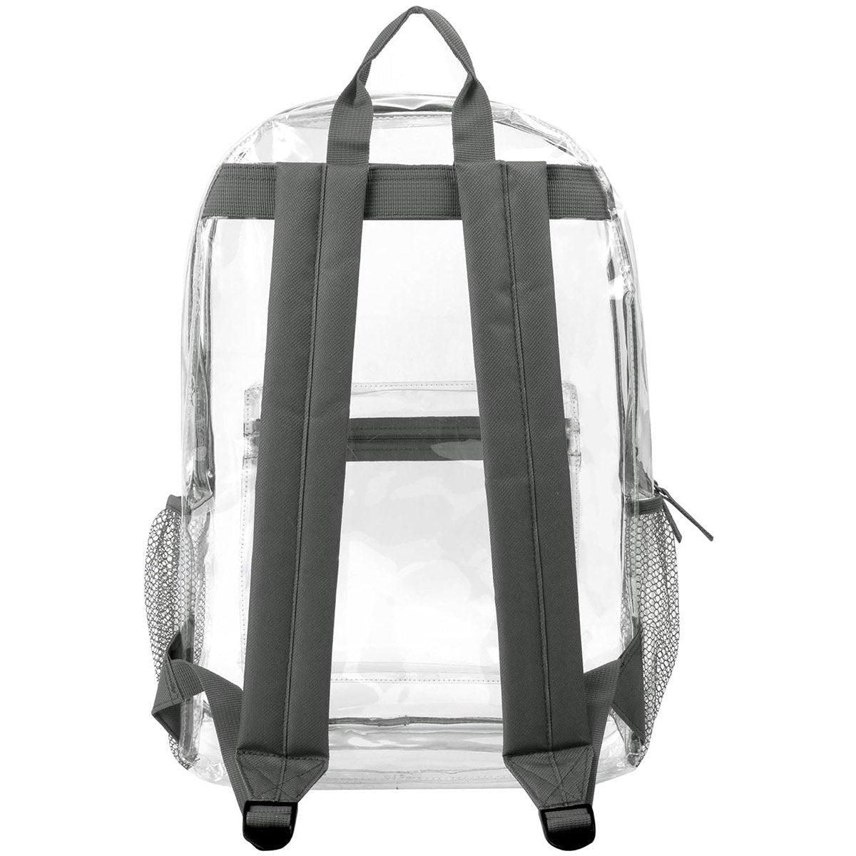 Waterproof Transparent Backpack Double Shoulder Large Capacity School Travel Bag V528-PVC-GREY-427731