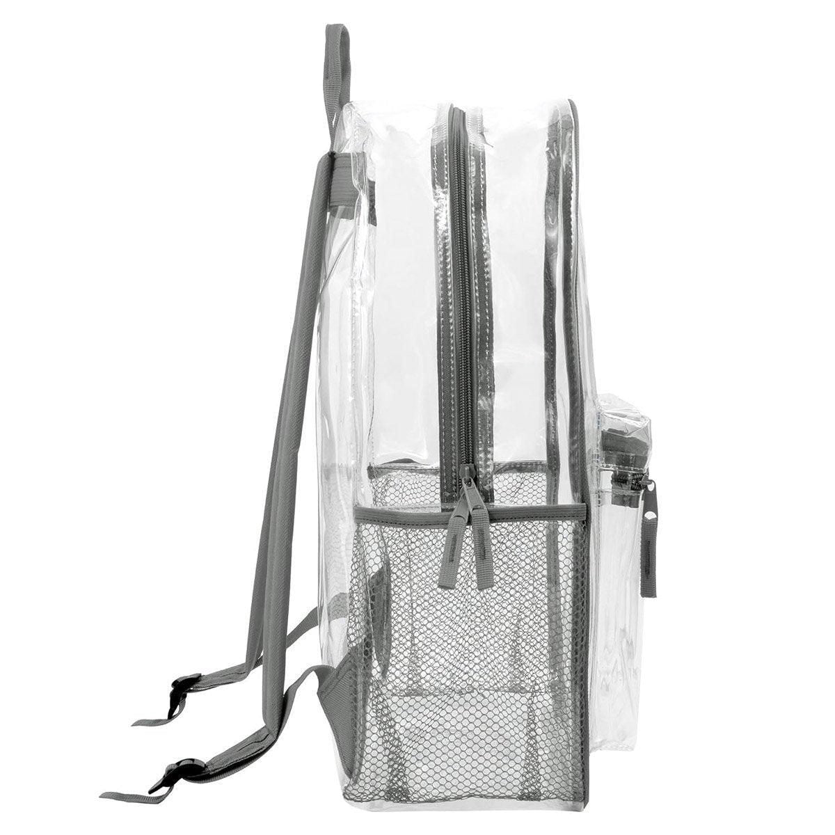 Waterproof Transparent Backpack Double Shoulder Large Capacity School Travel Bag V528-PVC-GREY-427731