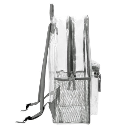 Waterproof Transparent Backpack Double Shoulder Large Capacity School Travel Bag V528-PVC-GREY-427731