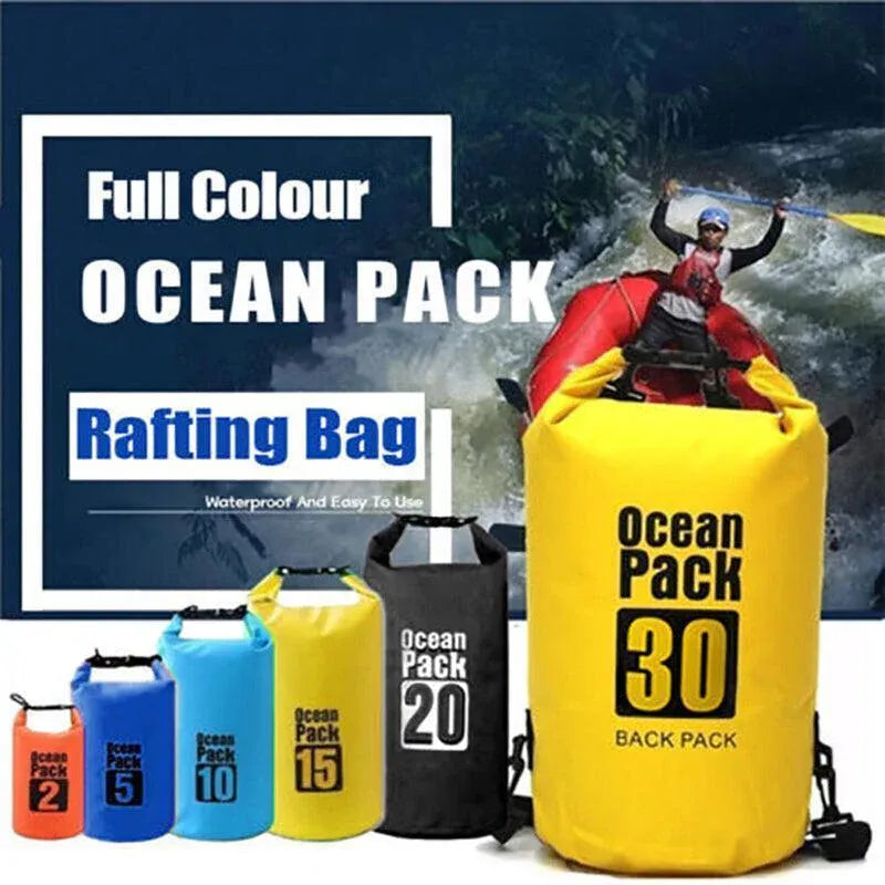 Orange Waterproof Bag Dry Sack Fishing Camping Canoeing Outdoor Sport 2/5/10/15/20/30 L - 10L