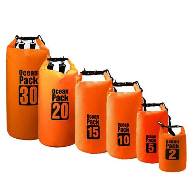 Orange Waterproof Bag Dry Sack Fishing Camping Canoeing Outdoor Sport 2/5/10/15/20/30 L - 5L