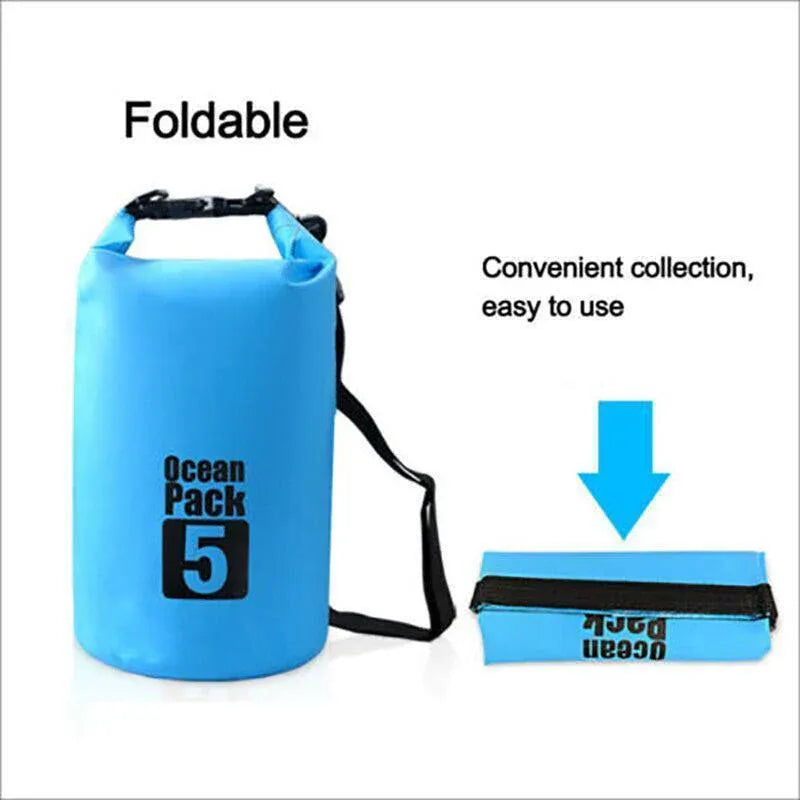 Orange Waterproof Bag Dry Sack Fishing Camping Canoeing Outdoor Sport 2/5/10/15/20/30 L - 5L