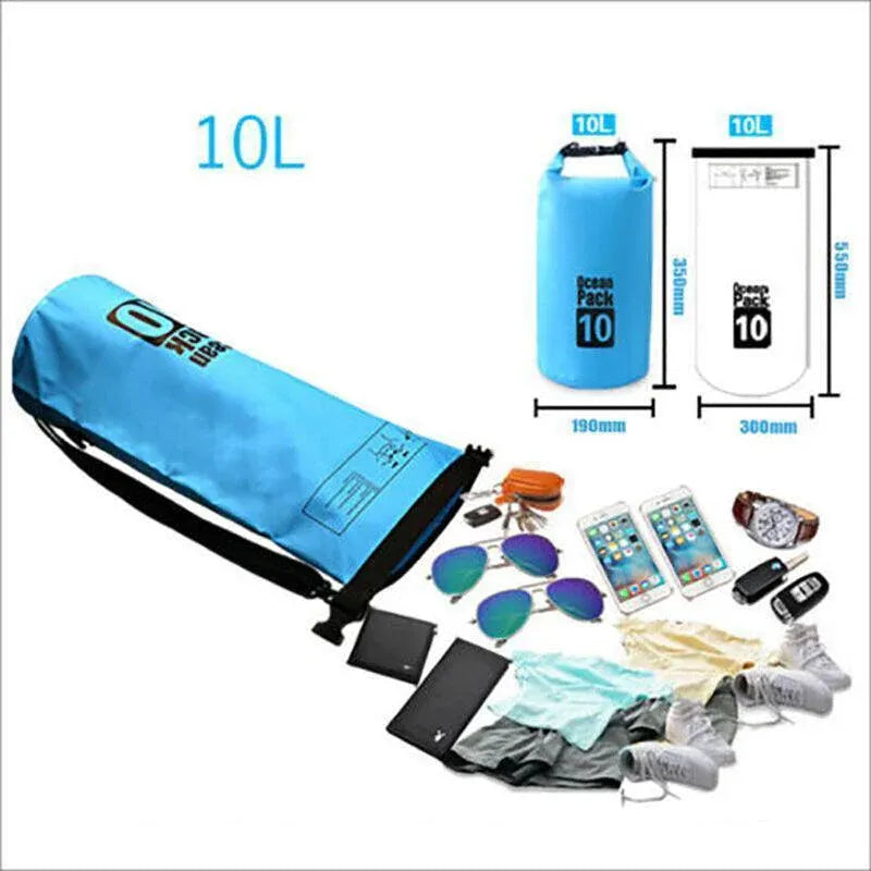 Orange Waterproof Bag Dry Sack Fishing Camping Canoeing Outdoor Sport 2/5/10/15/20/30 L - 5L