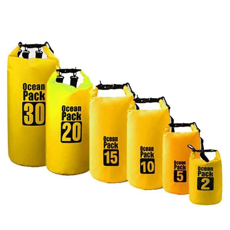 Yellow Waterproof Bag Dry Sack Fishing Camping Canoeing Outdoor 2/5/10/15/20/30 L - 10L