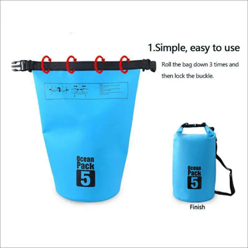 Yellow Waterproof Bag Dry Sack Fishing Camping Canoeing Outdoor 2/5/10/15/20/30 L - 5L