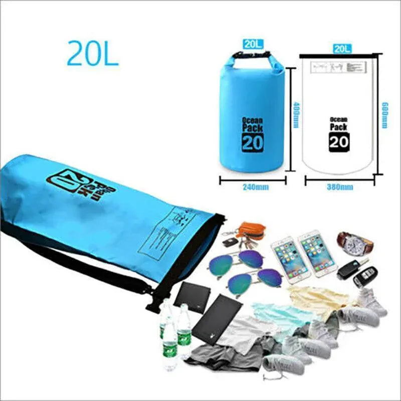 Yellow Waterproof Bag Dry Sack Fishing Camping Canoeing Outdoor 2/5/10/15/20/30 L - 5L