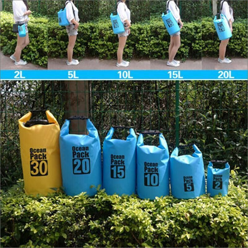 Yellow Waterproof Bag Dry Sack Fishing Camping Canoeing Outdoor 2/5/10/15/20/30 L - 5L