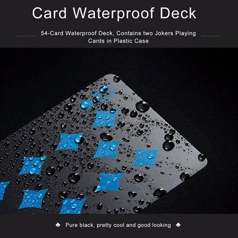 Waterproof PVC Playing Cards Poker Deck Black Plastic Magic Tricks Game Set - Red V528-PVCPOKER-RED-018490