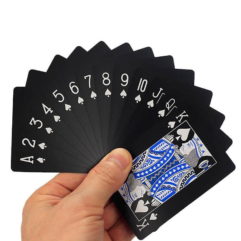 Waterproof PVC Playing Cards Poker Deck Black Plastic Magic Tricks Game Set - Red V528-PVCPOKER-RED-018490