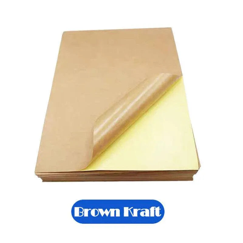 A4 Self Adhesive Sticker Paper Sheet Label Laser Inkjet Print Mailing Address - White Glossy*100 PCS V528-PWHITEGLOSSY-100PCS58333