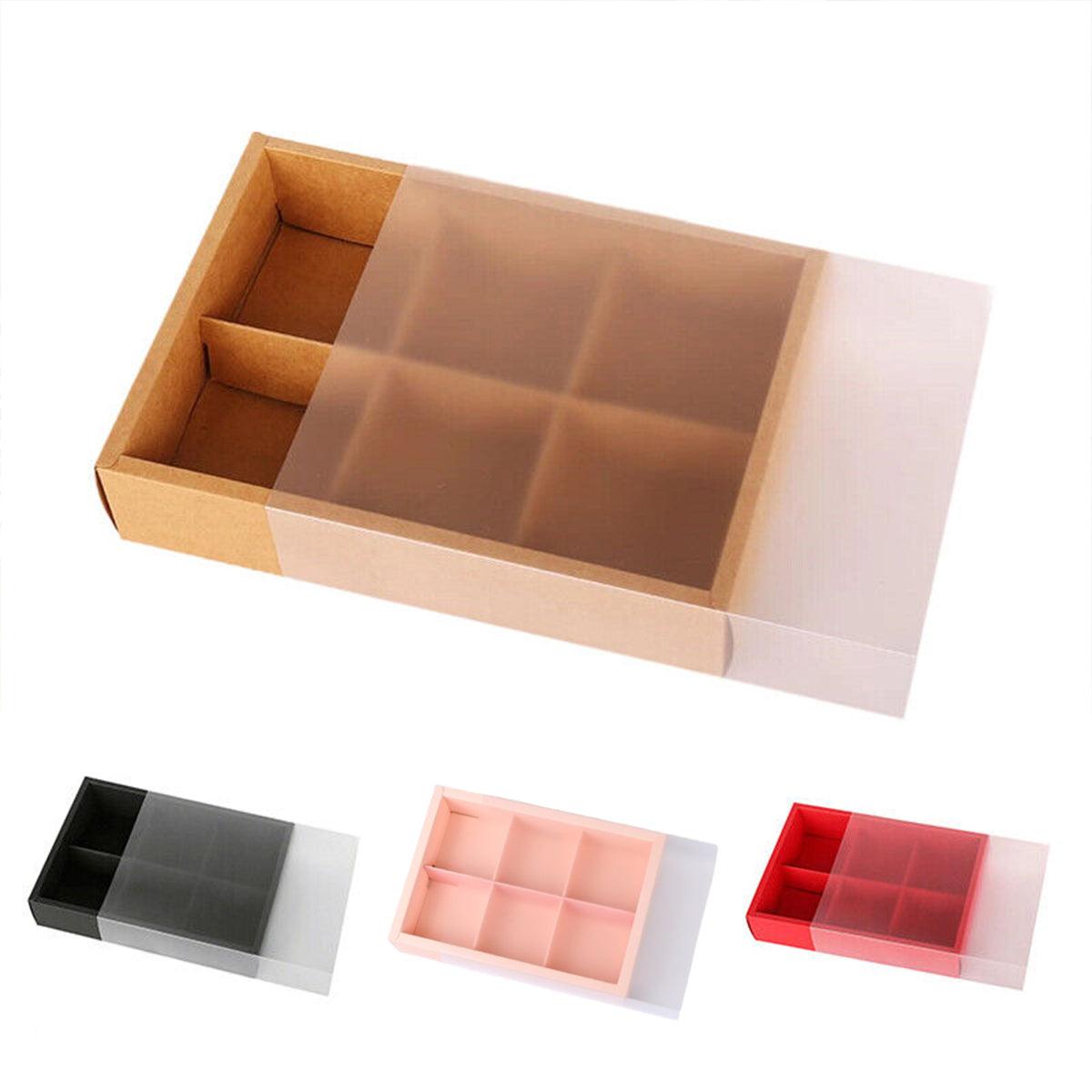 10PCS Cake Box with Transparent Lids Gift Packaging Boxes for Moon Cakes Cookie - Red V528-PY0326-RED-10PCS-519026
