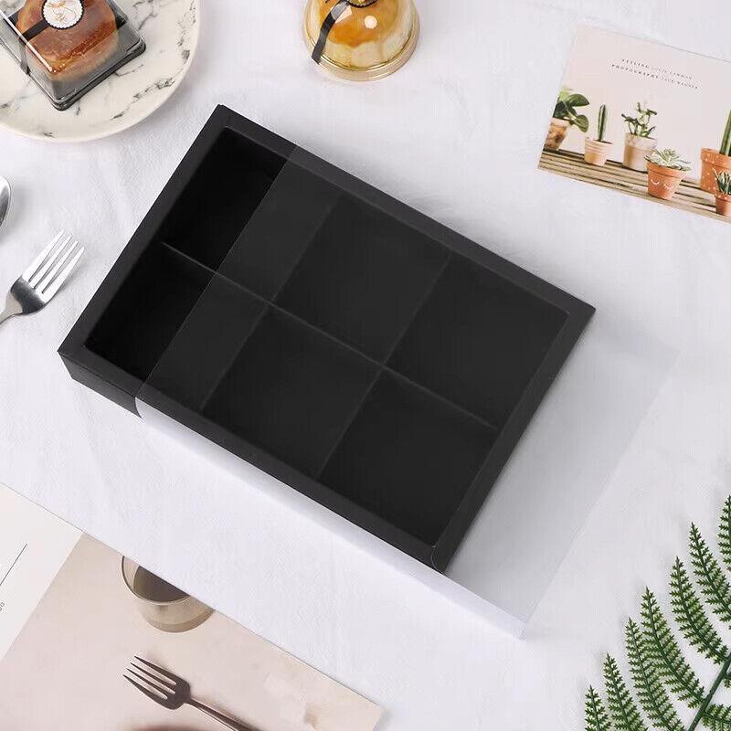 10PCS Cake Box with Transparent Lids Gift Packaging Boxes for Moon Cakes Cookie - Red V528-PY0326-RED-10PCS-519026