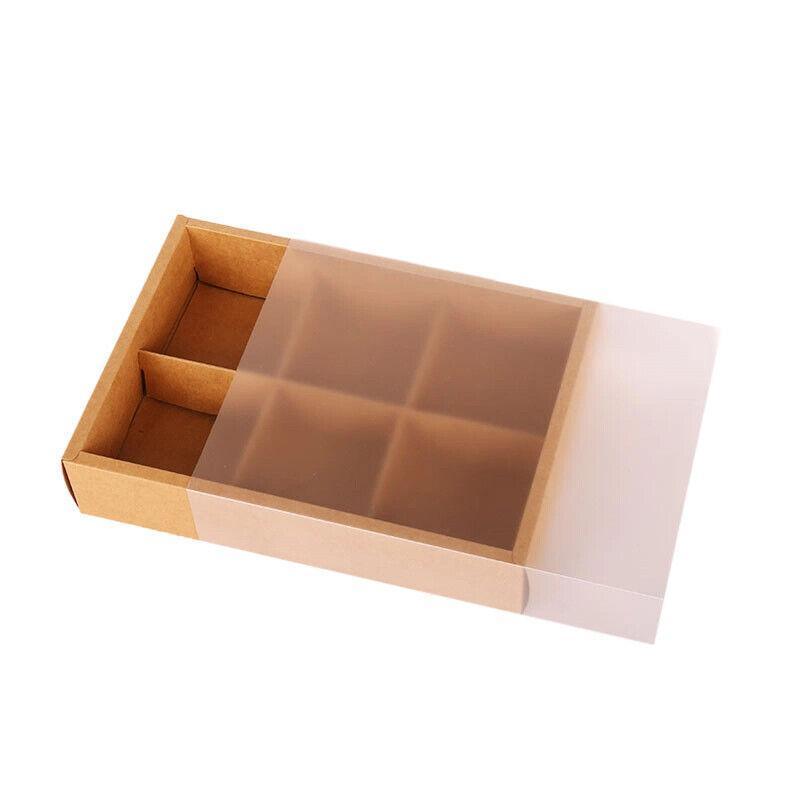 10PCS Cake Box with Transparent Lids Gift Packaging Boxes for Moon Cakes Cookie - Red V528-PY0326-RED-10PCS-519026